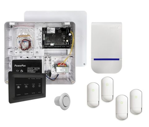 4 Sensor alarm kit with Touch Screen (NO alarm Cable) BLACK