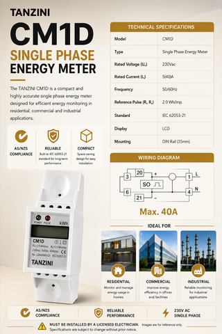 Digital Check Meter- 40A 36mm-width Single phase