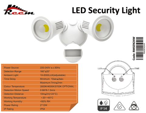 Twin Spot Sensor LED 24W IP54