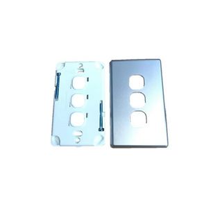 HEM 3 GANG PLATE WITH ALUMINIIUM COVER