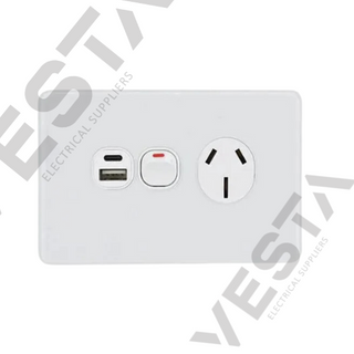 ACG Series 10A Single Socket Hori with Tpye A+C USB - Acrylic Cover