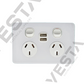 ACG Series 10A Double Socket Hori with 2A USB - Acrylic Cover