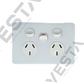 ACG Series 10A Double Socket Hori with extra switch