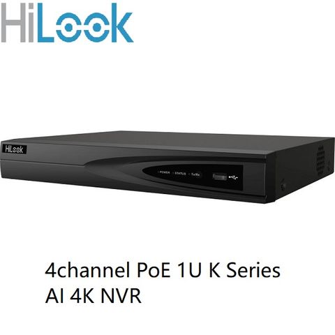 HILOOK 4 Channel NVR PoE 1U K Series AI