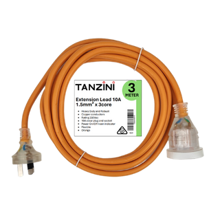 TANZINI 3 Meter 3x1.5mm Extension LeadOrange