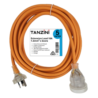 TANZINI 5 Meter 3x1.5mm Extension LeadOrange