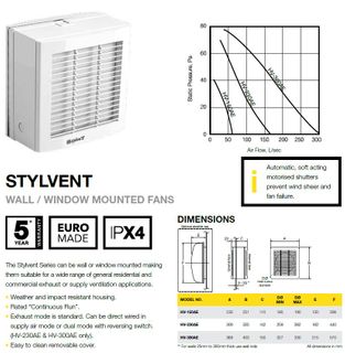 FANTECH WALL / WINDOW MOUNTED FAN 185-190mm