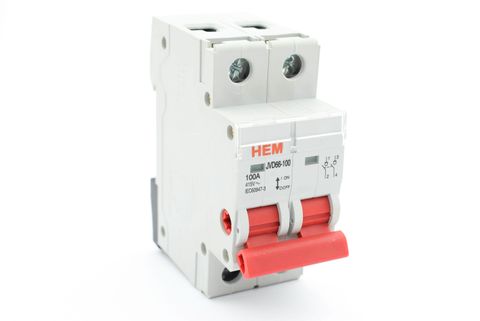 HEM MAIN ISOLATOR  SWITCH 2 POLE 100A