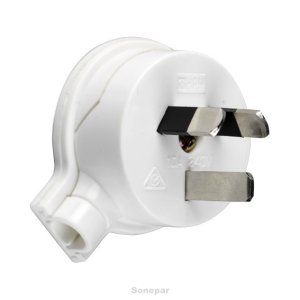 3 Pin 15A 250V Power Entry Plug Top, White