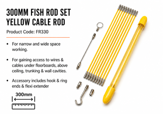 330mm Yellow Cable Rod Set