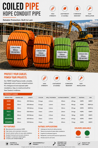 20mm Green Coiled Pipe 100Meter TelecomSDR11