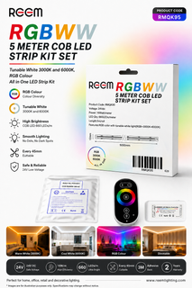 LED Strip Kit RGB+3K+6K 5Mtr/roll COB with Meanwell driver