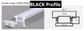 BLACK Aluminum profile  2meter 24.7*7mm