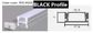BLACK Aluminum profile  2meter 17.4*7mm