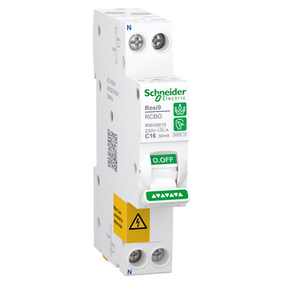 Schneider Resi9 RCBO 1P+N 30mA 16A