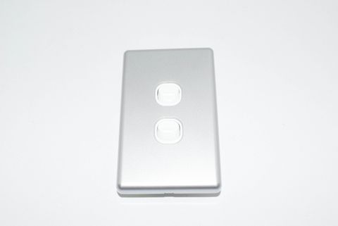 HEM Two Gang Switch 16A 250V with silvercover