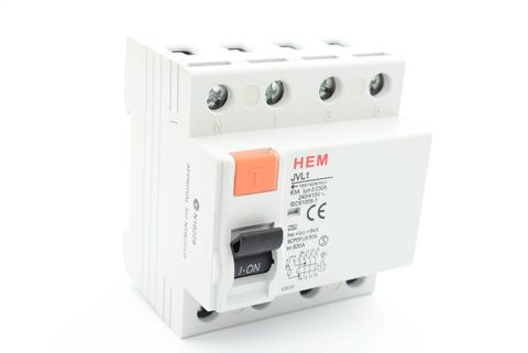 HEM RCD 63A TYPE A 4POLE 6KA