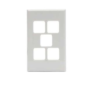 PDL 600 SERIES 5 GANG SWITCH PLATE WITHCOVER - WHITE