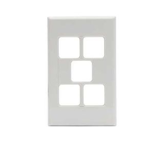 PDL 600 SERIES 5 GANG SWITCH PLATE WITHCOVER - WHITE
