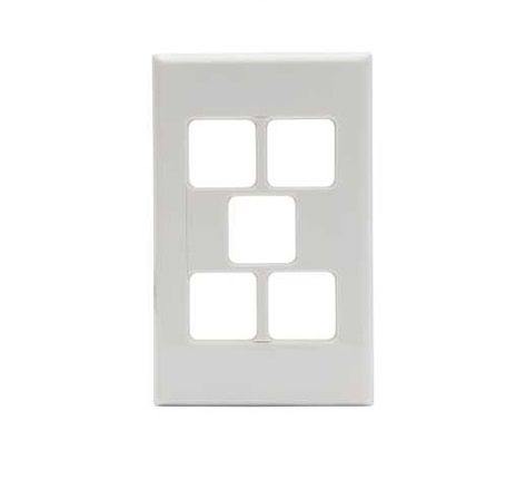 PDL 600 SERIES 5 GANG SWITCH PLATE WITHCOVER - WHITE
