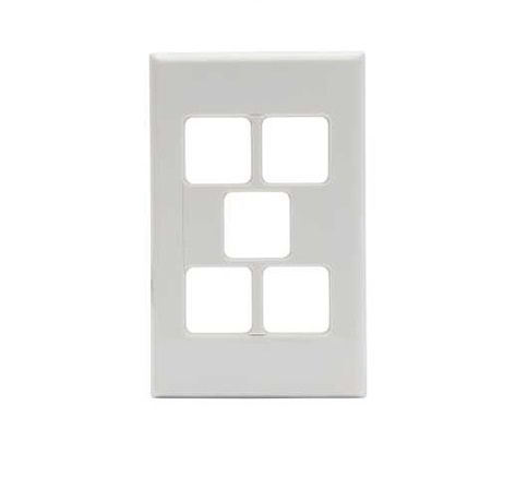 PDL 600 SERIES 5 GANG SWITCH PLATE WITHCOVER - WHITE