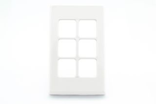 PDL 600 SERIES 6 GANG SWITCH PLATE WITHCOVER - WHITE