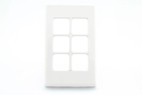 PDL 600 SERIES 6 GANG SWITCH PLATE WITHCOVER - WHITE