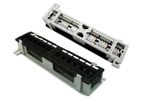 Mini 12 Port Patch Panel, Cat 6 T568A &T568B Wiring