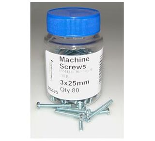 Machine Screws 3mmx25mm PH Zinc - 80jar