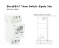 Dinrail 24/7 Timer Switch - 16A  36mm-width