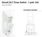 Dinrail 24/7 Timer Switch - 1 pole 16A