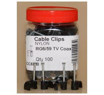 6mm Round Cable Clip  - 100jar