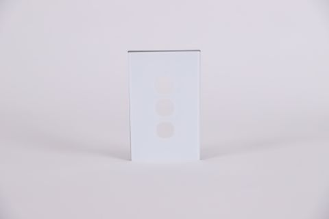 WHITE SILK SERIES 3 GANG GLASS PLATE