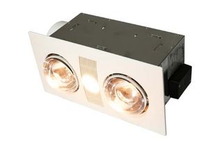 CLEARGLOW BATHROOM HEATER 3 IN 1 (2 LAMP) FAN 150MM