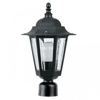 HEXAGON POST LANTERN HEAD BLAC