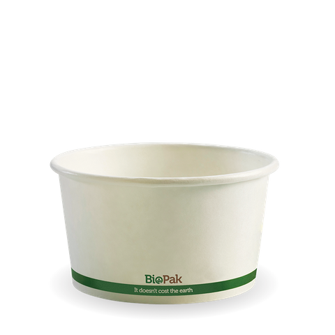 BIOCUP WHITE BOWL 430ML / 12oz CARTON 500