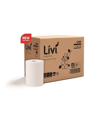 HAND TOWEL - LIVI ESSENTIALS 1 PLY 80 MTR × 16 ROLLS