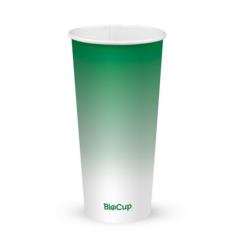BIOCUP 22oz GREEN COLD PAPER CUP CARTON OF 1000