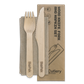 BIOCUTLERY 16CM WOOD KNIFE, FORK & NAPKIN SET CARTON OF 400