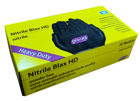 GLOVES NITRILE BLACK HEAVY DUTY MEDIUM PRO-VAL