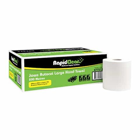 RAPIDCLEAN AUTOCUT HAND TOWEL - 200m WHITE