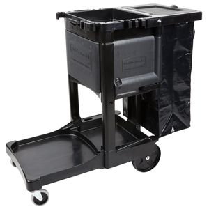 RUBBERMAID JANITOR TROLLEY WITH LOCKING CABINET