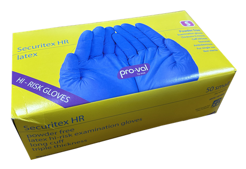 GLOVES LATEX BLUE HI-RISK SMALL PRO-VAL