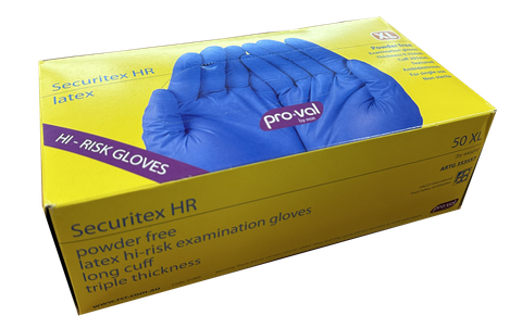 GLOVES LATEX BLUE HI-RISK XL PRO-VAL