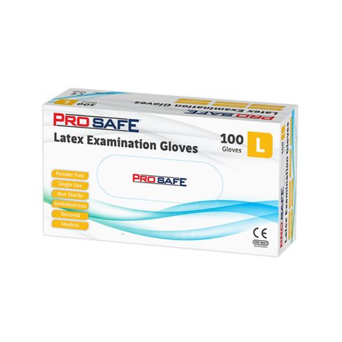 GLOVES LATEX WHITE POWDER FREE LARGE PROSAFE