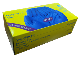 GLOVES LATEX BLUE HI-RISK MEDIUM PRO-VAL