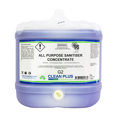 CLEAN PLUS ALL PURPOSE SANITISER CONCENTRATE 15 LTR