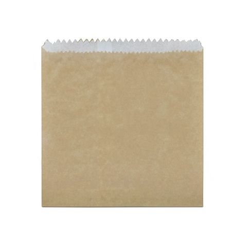 BAG 2 SQUARE GREASE PROOF LINED BROWN 200 X 200 PKT 500