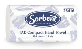 HAND TOWEL - SORBENT TAD COMPACT 1 PLY 120 SHEETS × 20 PACKS