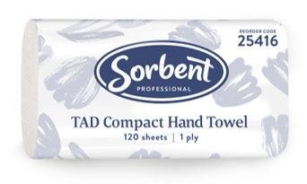 HAND TOWEL - SORBENT TAD COMPACT 1 PLY 120 SHEETS × 20 PACKS